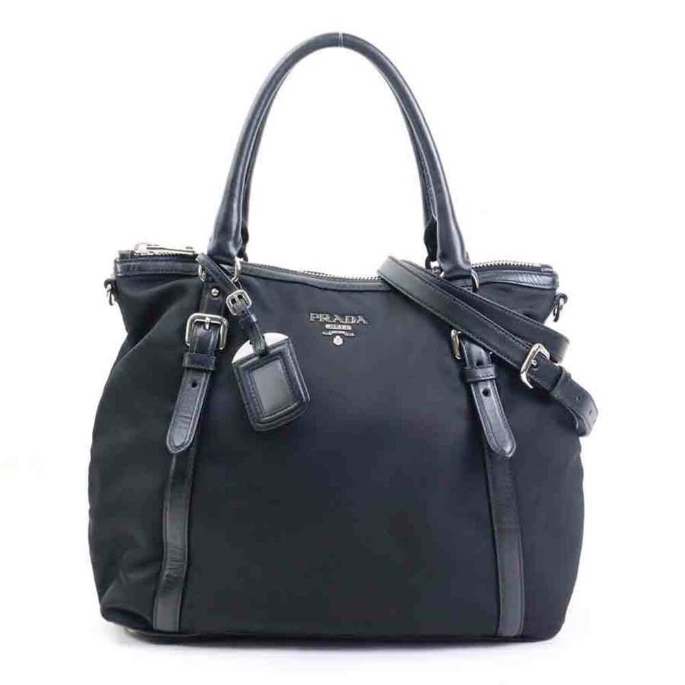 PRADA Black Leather Shoulder Bag - Picture 1 of 5